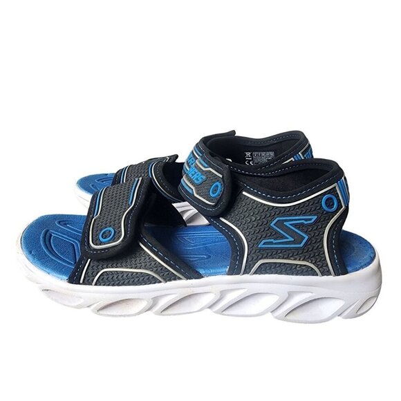 Skechers S Light Hypno-Splash Sandals Black Blue Big Boys US 3 - Picture 4 of 11